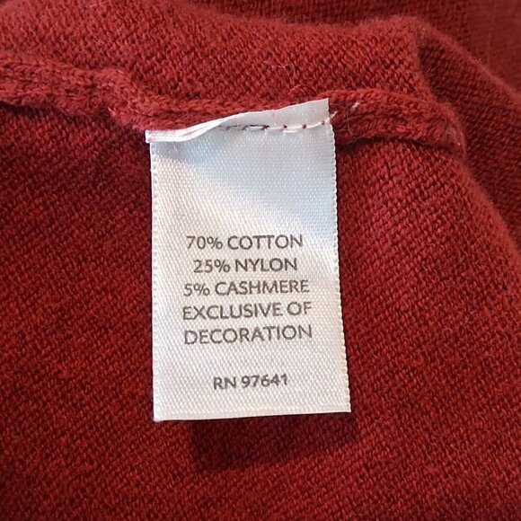 J.Jill Dark Red Floral Cashmere Blend Cardigan Women's Size M - Picture 9 of 15